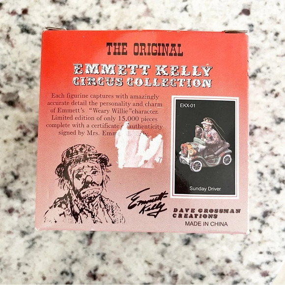 Emmett Kelly Circus Collection "Sunday Driver" 2001 Ornament In BOX - Picture 6 of 10